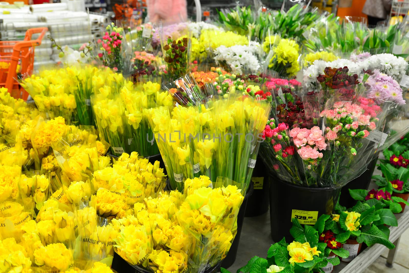 A flower bouquet with a lot of a different flowers