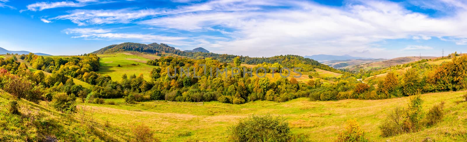 panoramic meadow on hillside of mountain range by Pellinni
