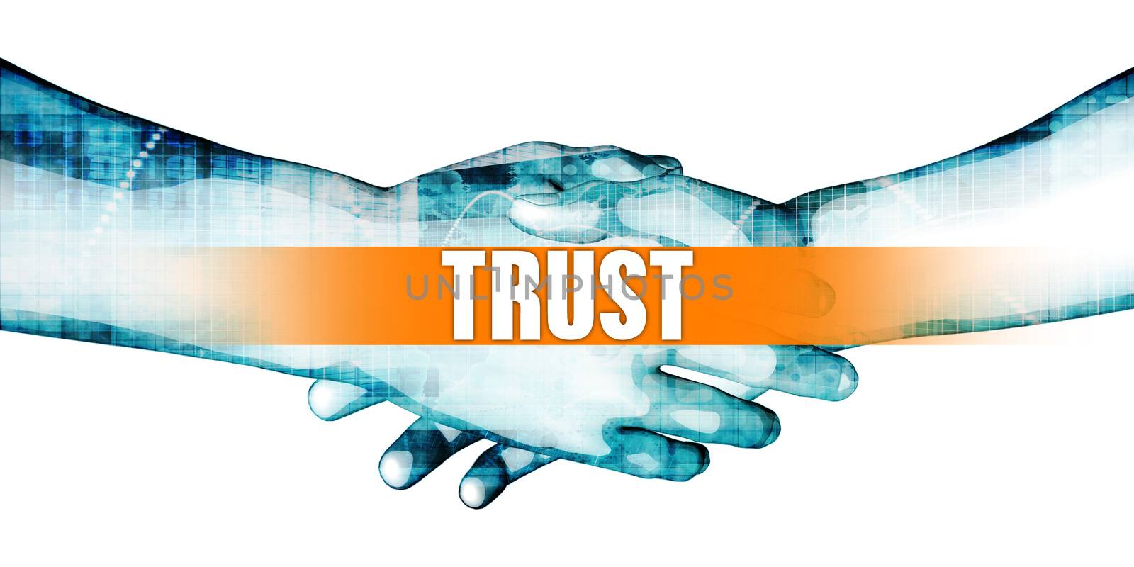 Trust Concept with Businessmen Handshake on White Background