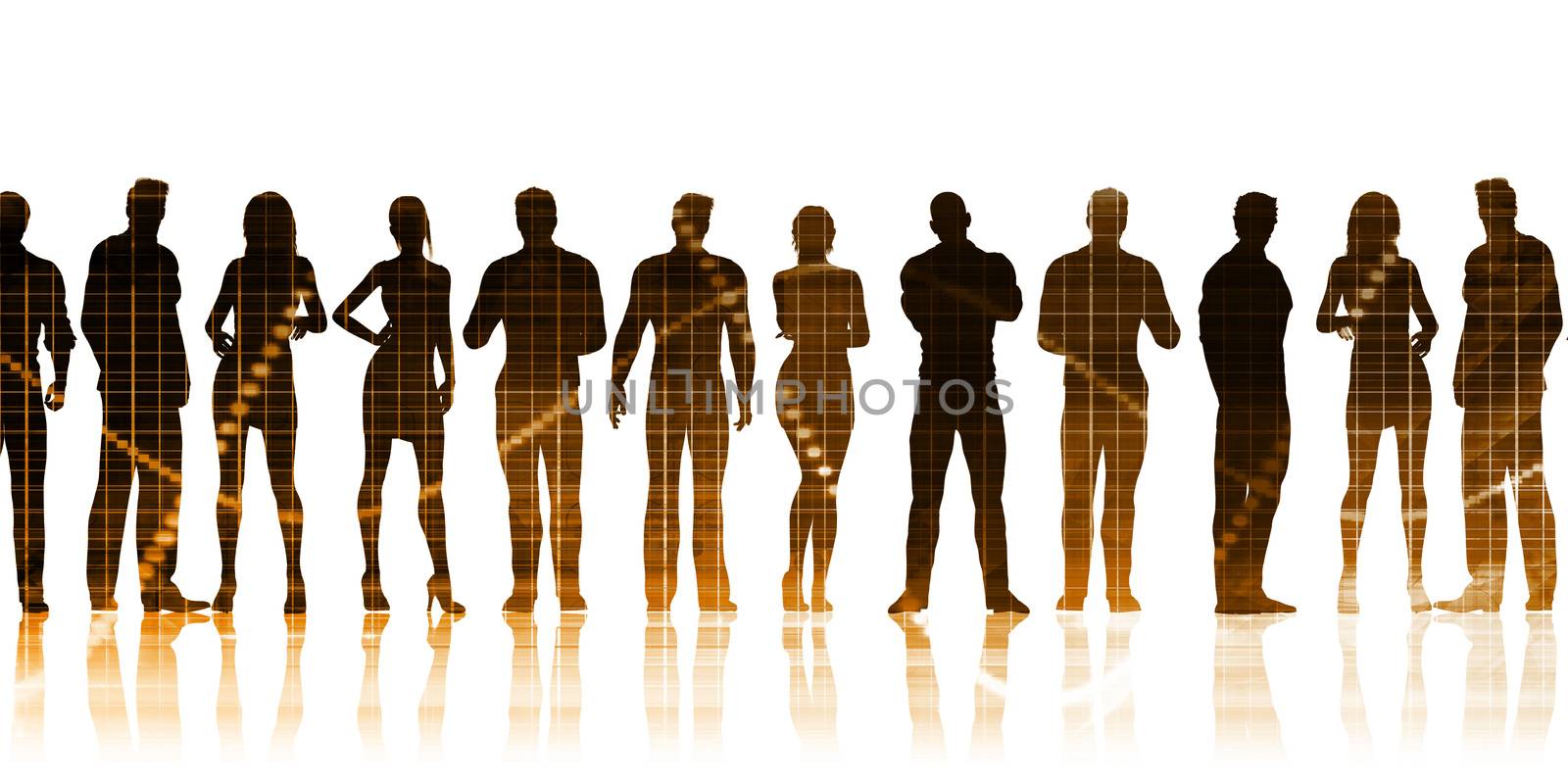 Business Team Standing in a Row Business Concept