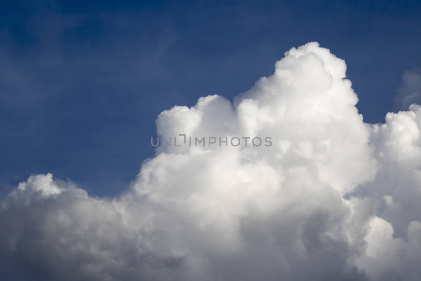 Blue sky background with white clouds and rain clouds. by yod67