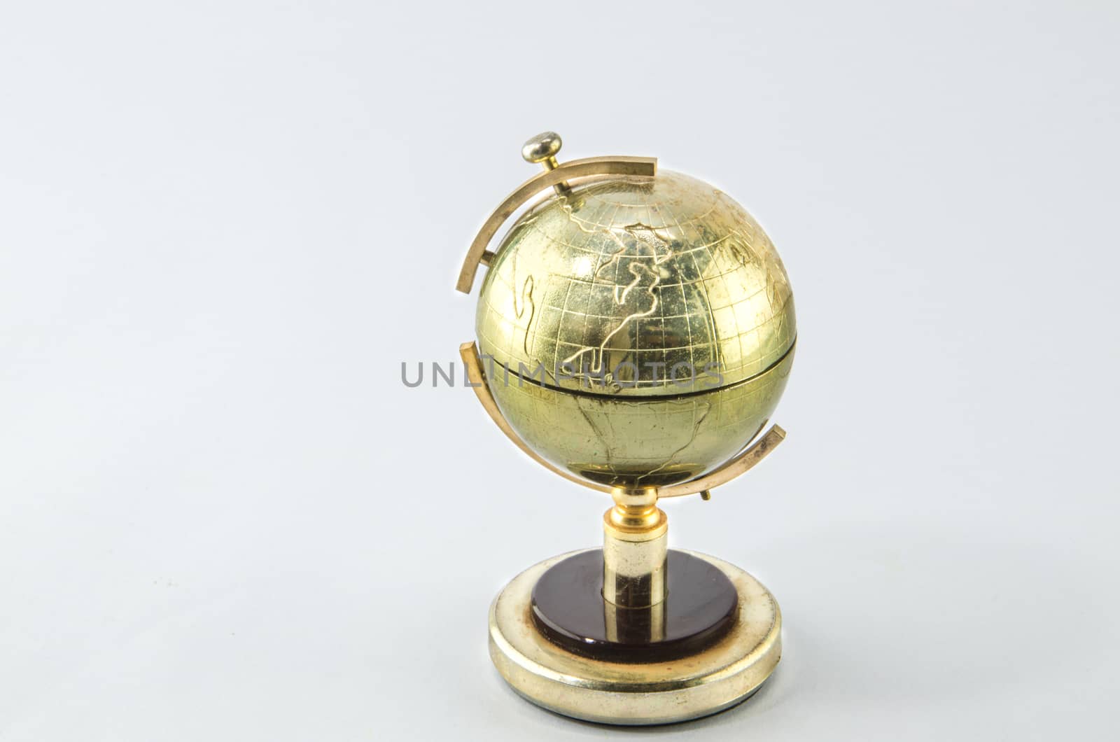 Golden Globe isolated on white background .