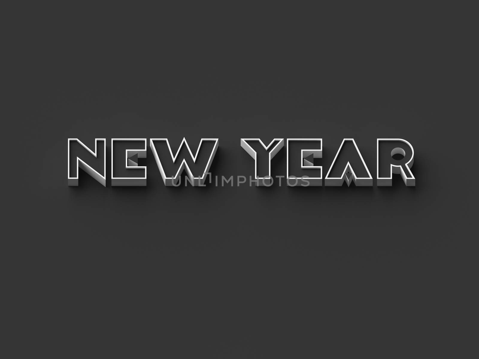 3D RENDERING WORDS 'NEW YEAR' by PrettyTG