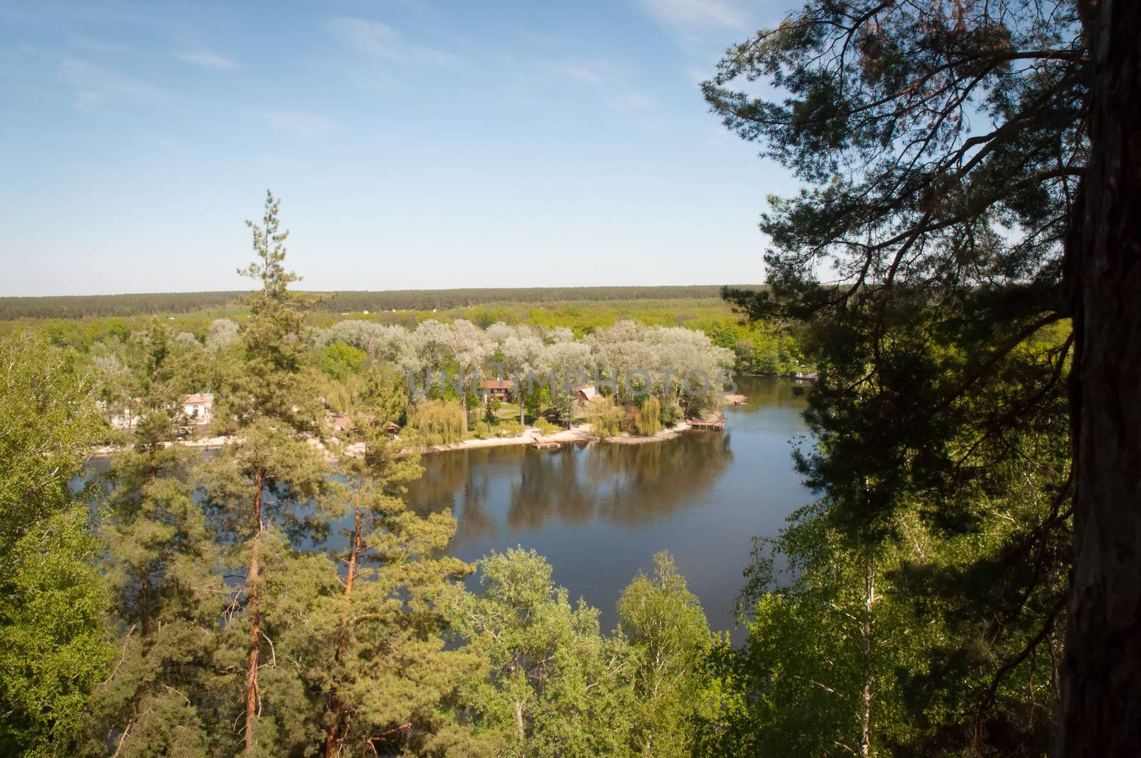 A view from above of the bends of the Seversky Donets River. Region of Kharkov.