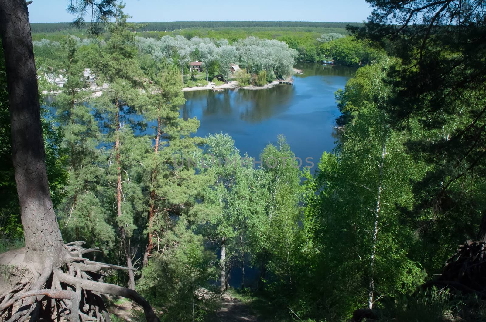 A view from above of the bends of the Seversky Donets River. Region of Kharkov.