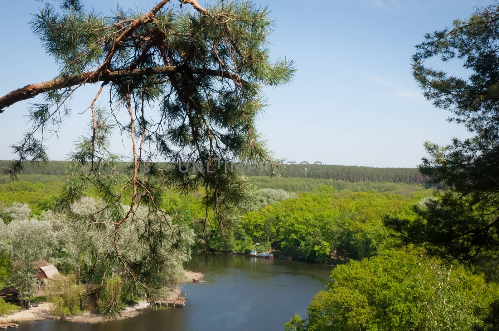 A view from above of the bends of the Seversky Donets River. Region of Kharkov .