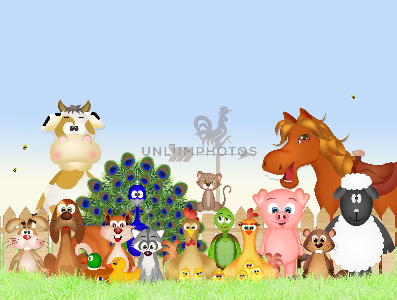 illustration of farm animals