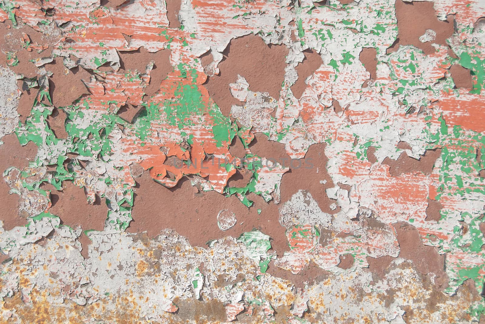 chipped paint, which has long been under the influence of different climatic conditions