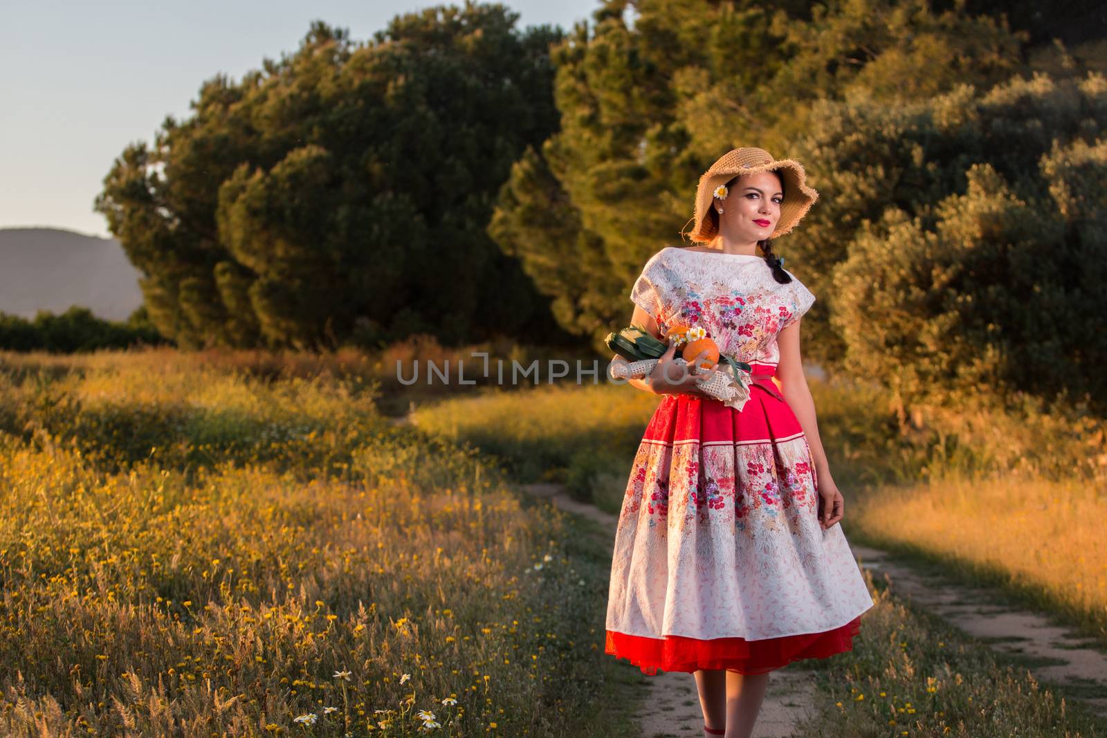 Vintage girl on the countryside by membio