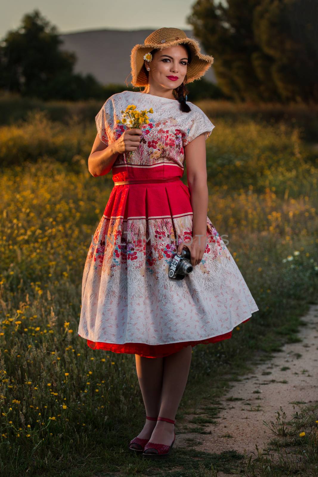 Vintage girl on the countryside by membio