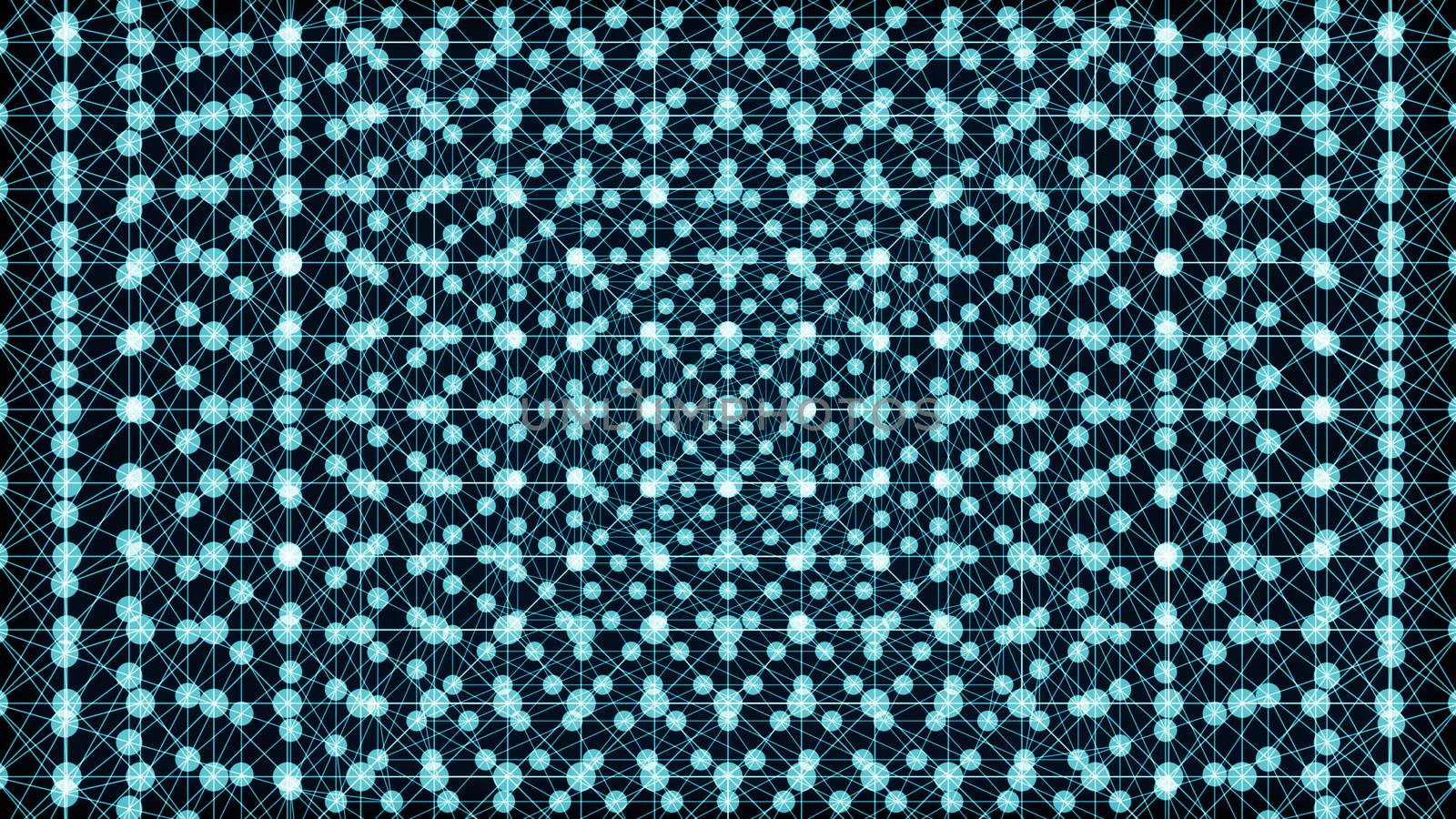 Abstract connected dots on bright blue background by nolimit046