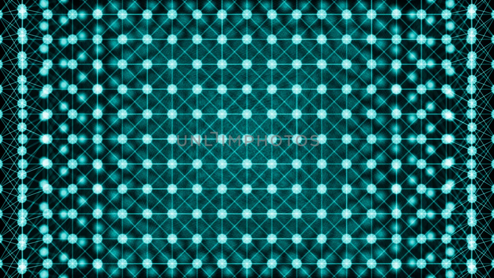 Abstract connected dots on bright blue background. 3d rendering