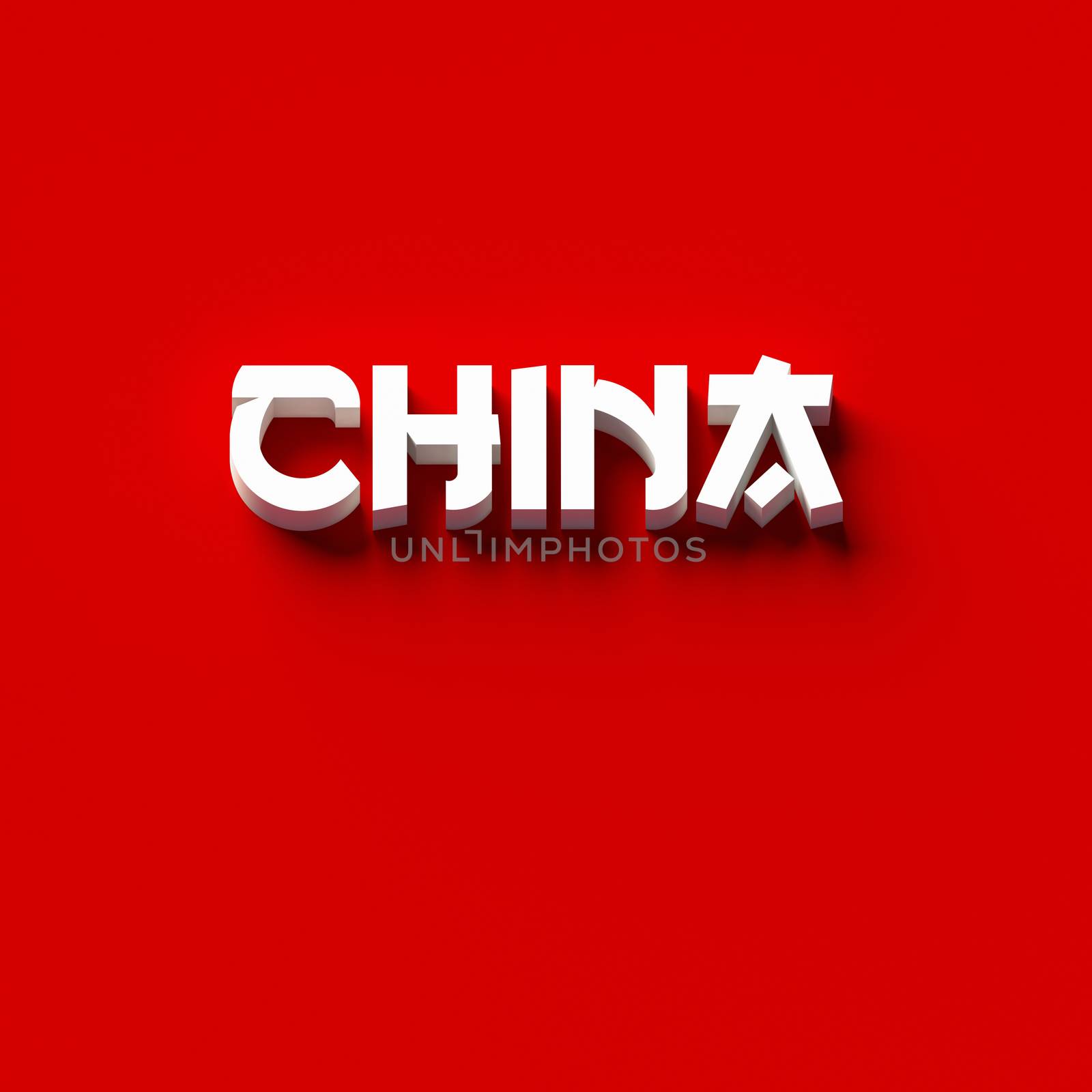 3D RENDERING WORDS 'CHINA' by PrettyTG