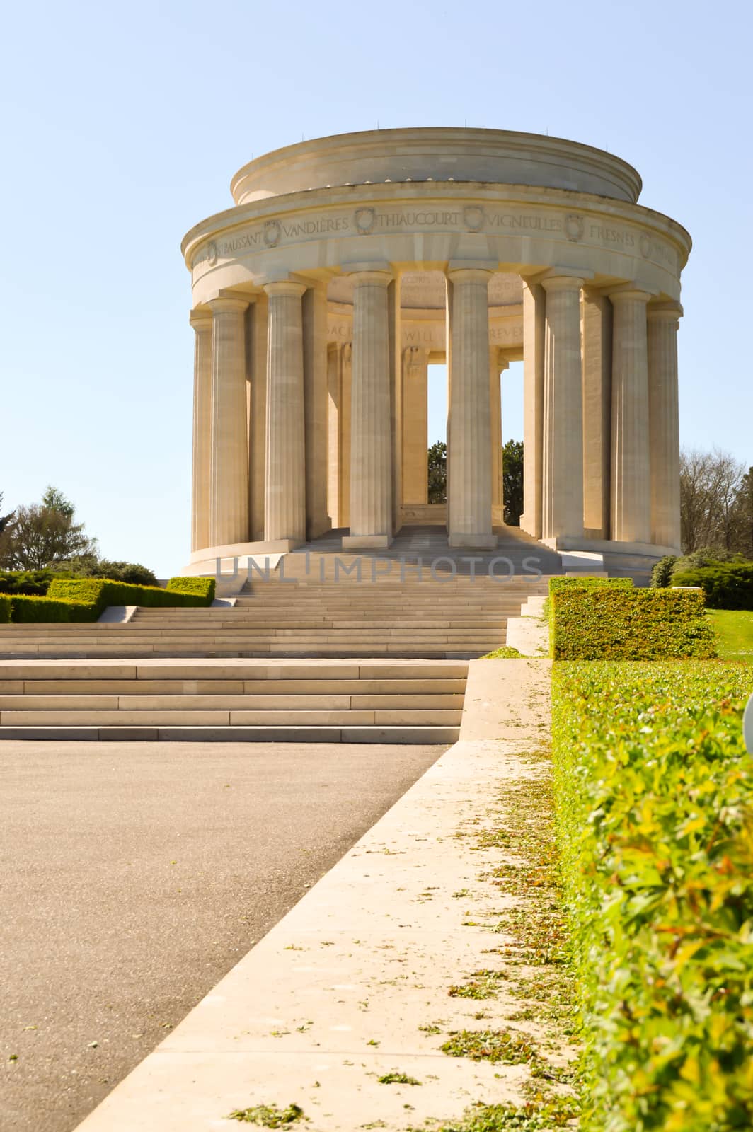 Monument of the Montsec Butte to the glory of the American soldiers in the Meuse in France