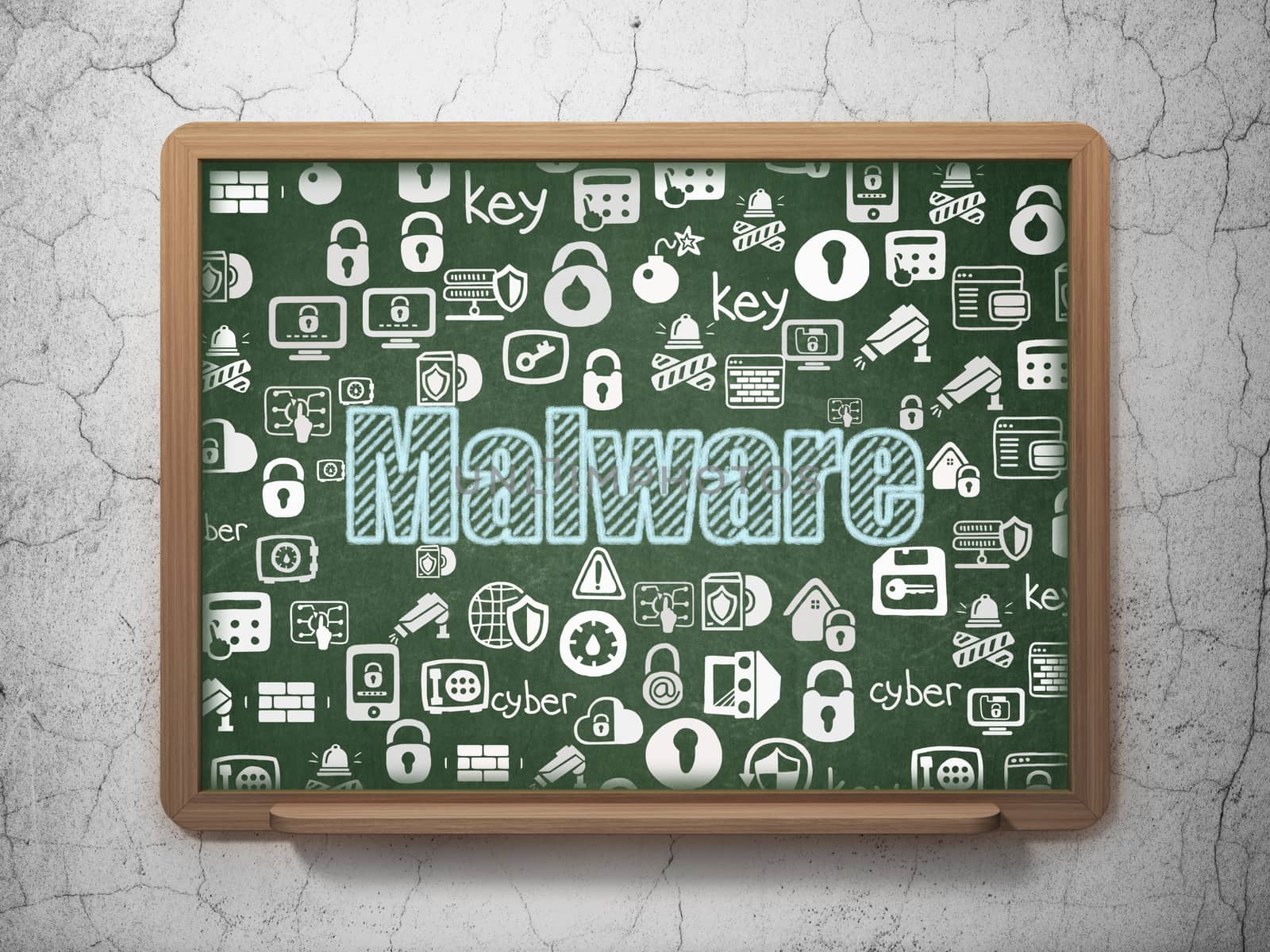 Protection concept: Malware on School board background by maxkabakov