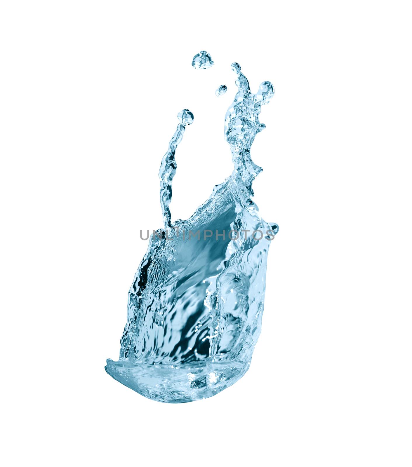 Nice abstract blue water splash on white background
