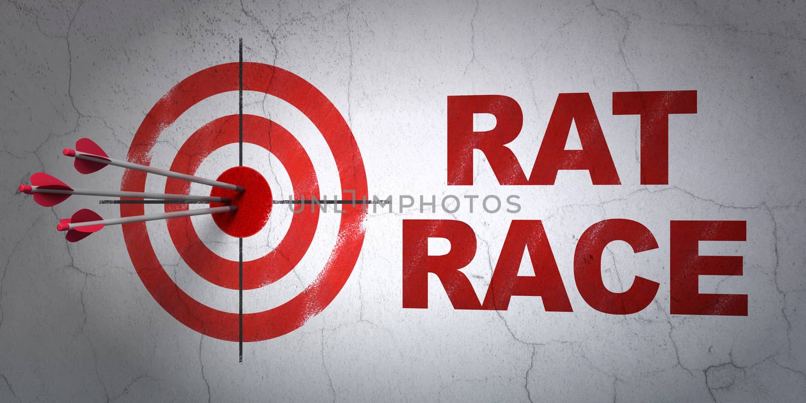 Politics concept: target and Rat Race on wall background by maxkabakov