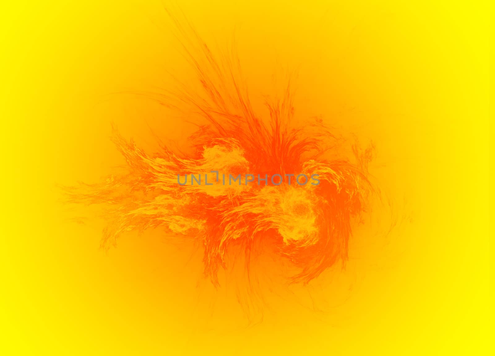 glowing orange curved fire flame over bright Abstract Background space universe. Illustration.