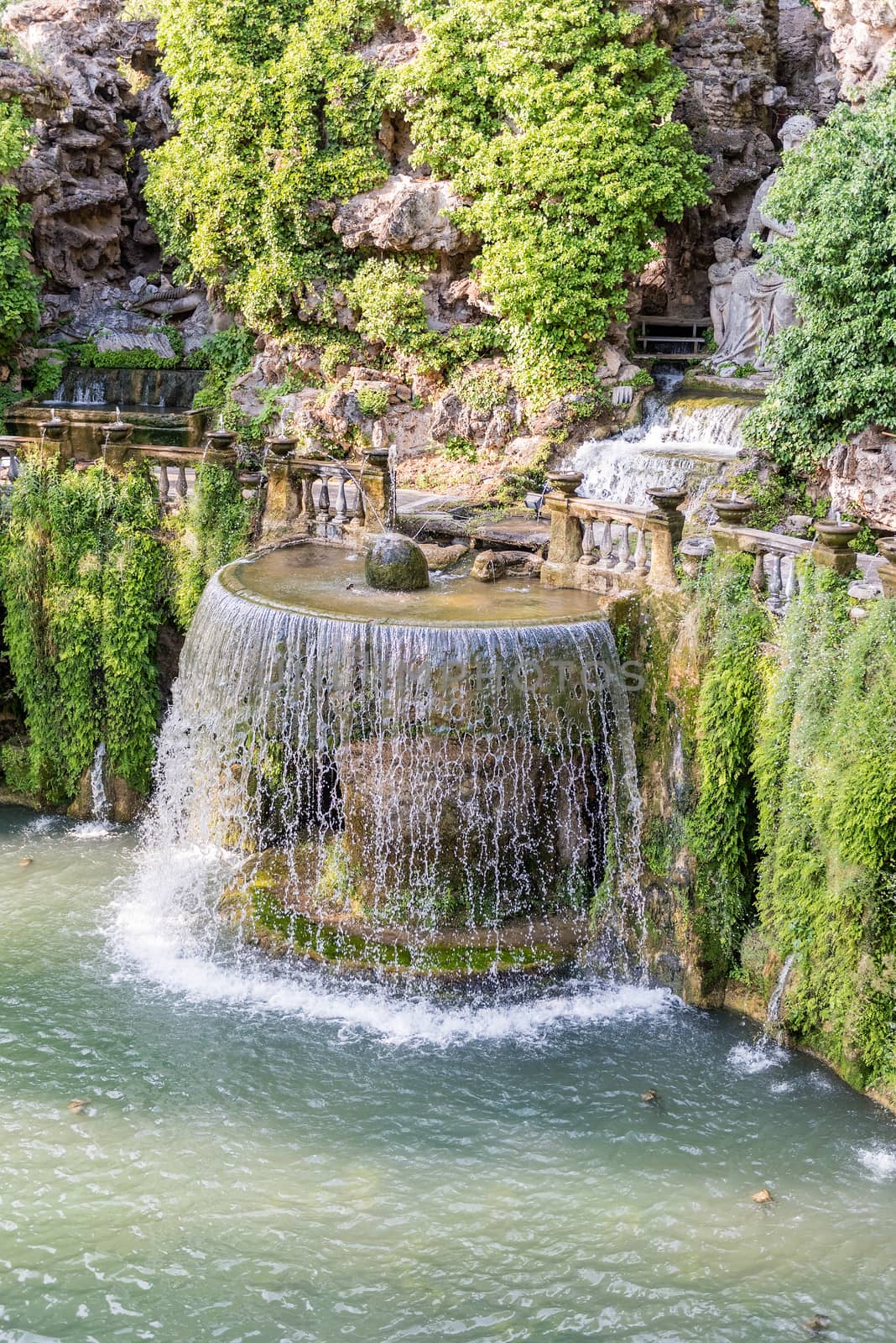 The Oval Fountain in Villa d'Este, Tivoli, Italy by marcorubino