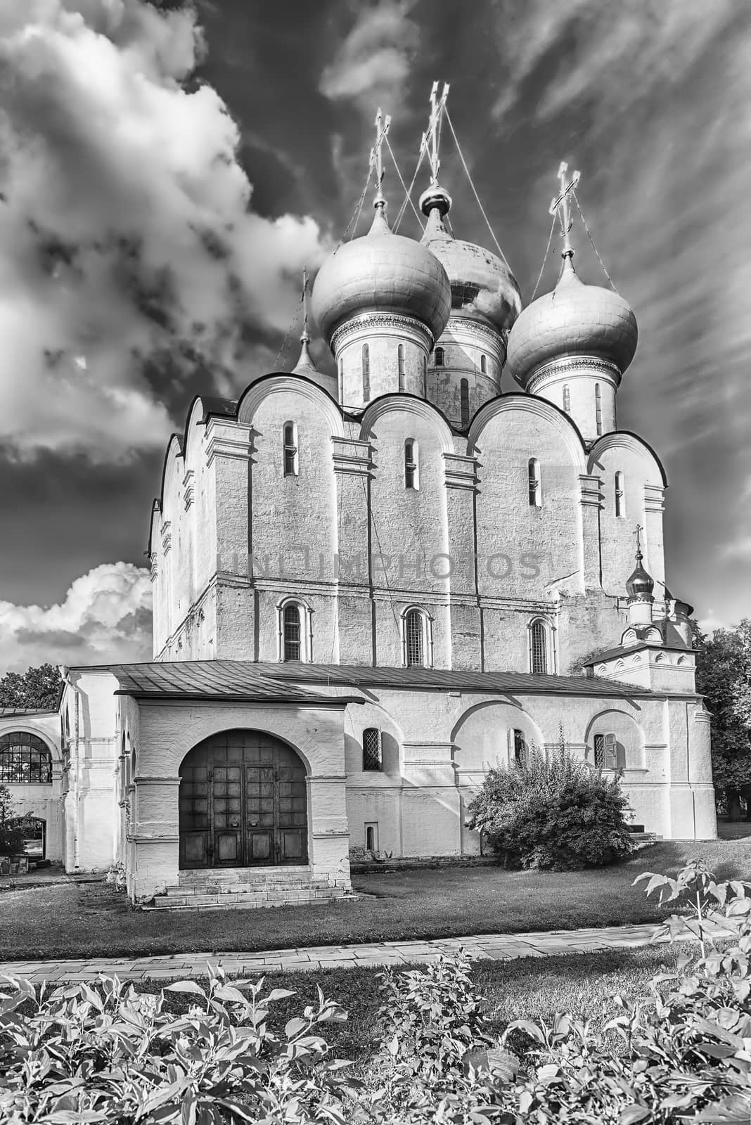 Orthodox church inside Novodevichy convent, iconic landmark and sightseeing in Moscow, Russia. UNESCO World Heritage Site