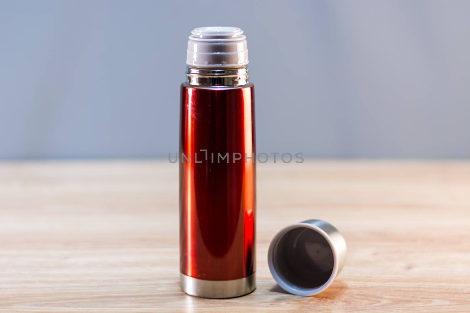 Thermo or Thermo flask on a background. by boys1983@mail.ru