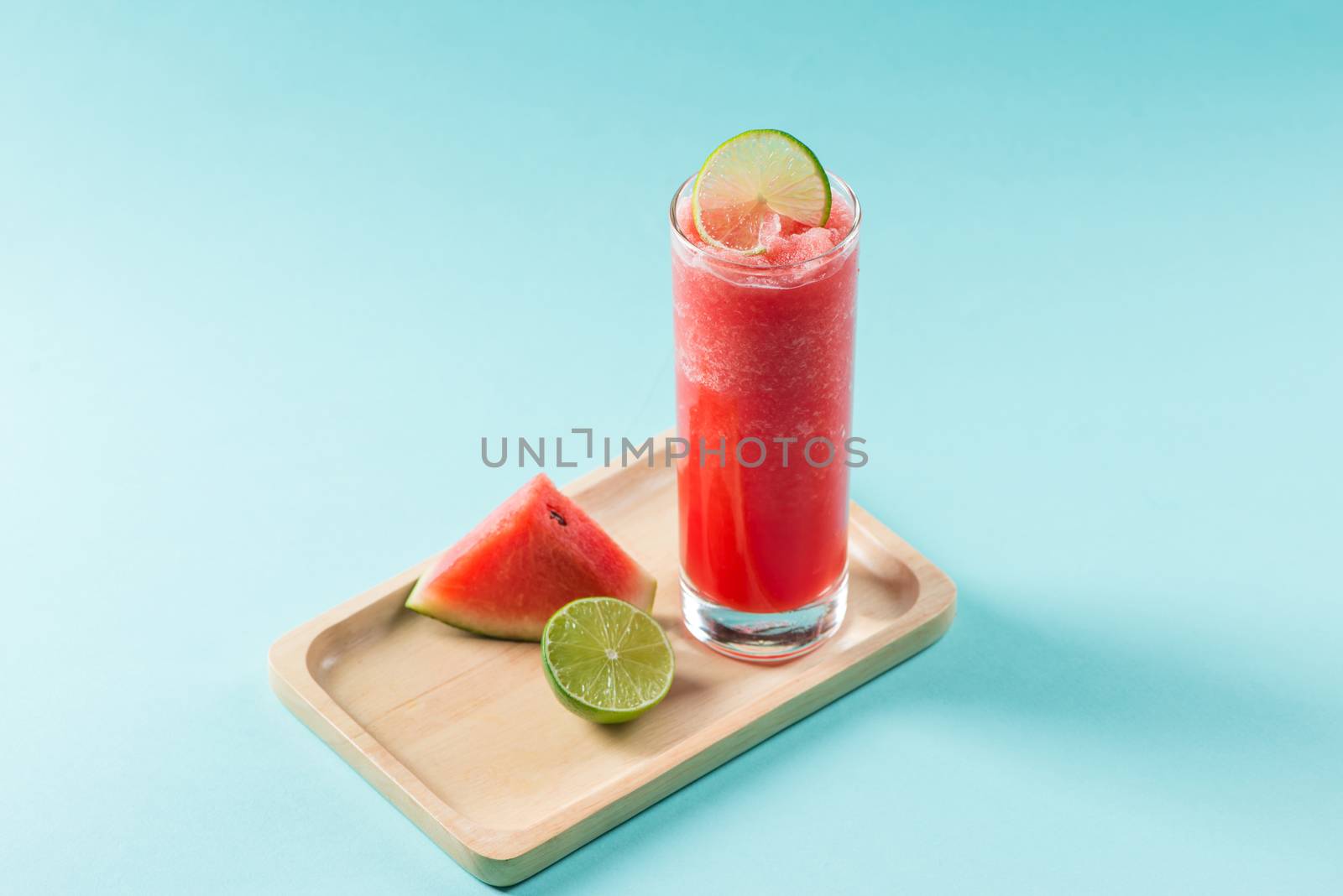 Watermelon drink in glasses with slices of watermelon in summert by makidotvn