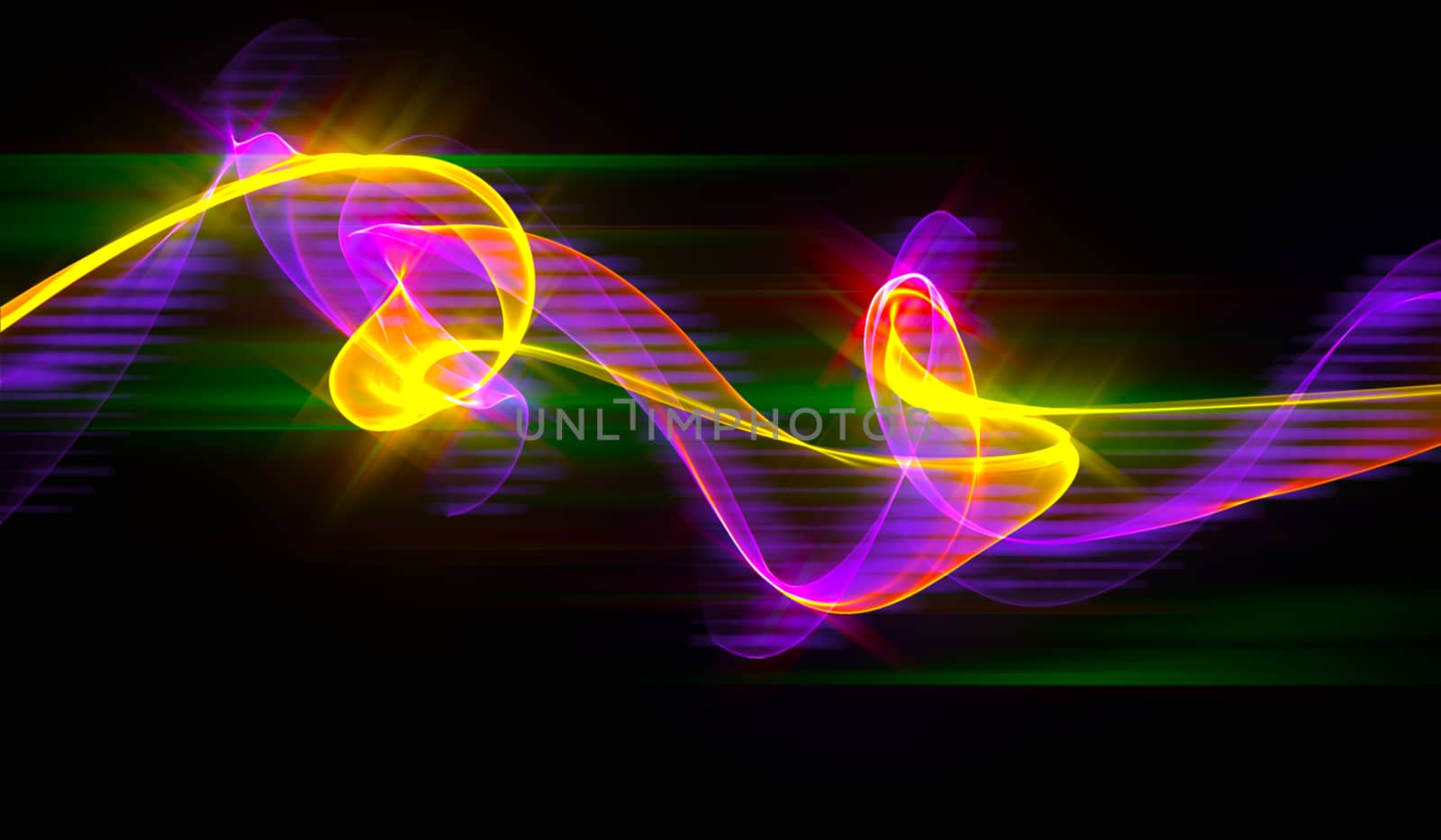 abstract colorful wavy smoke flame over black background. by skrotov