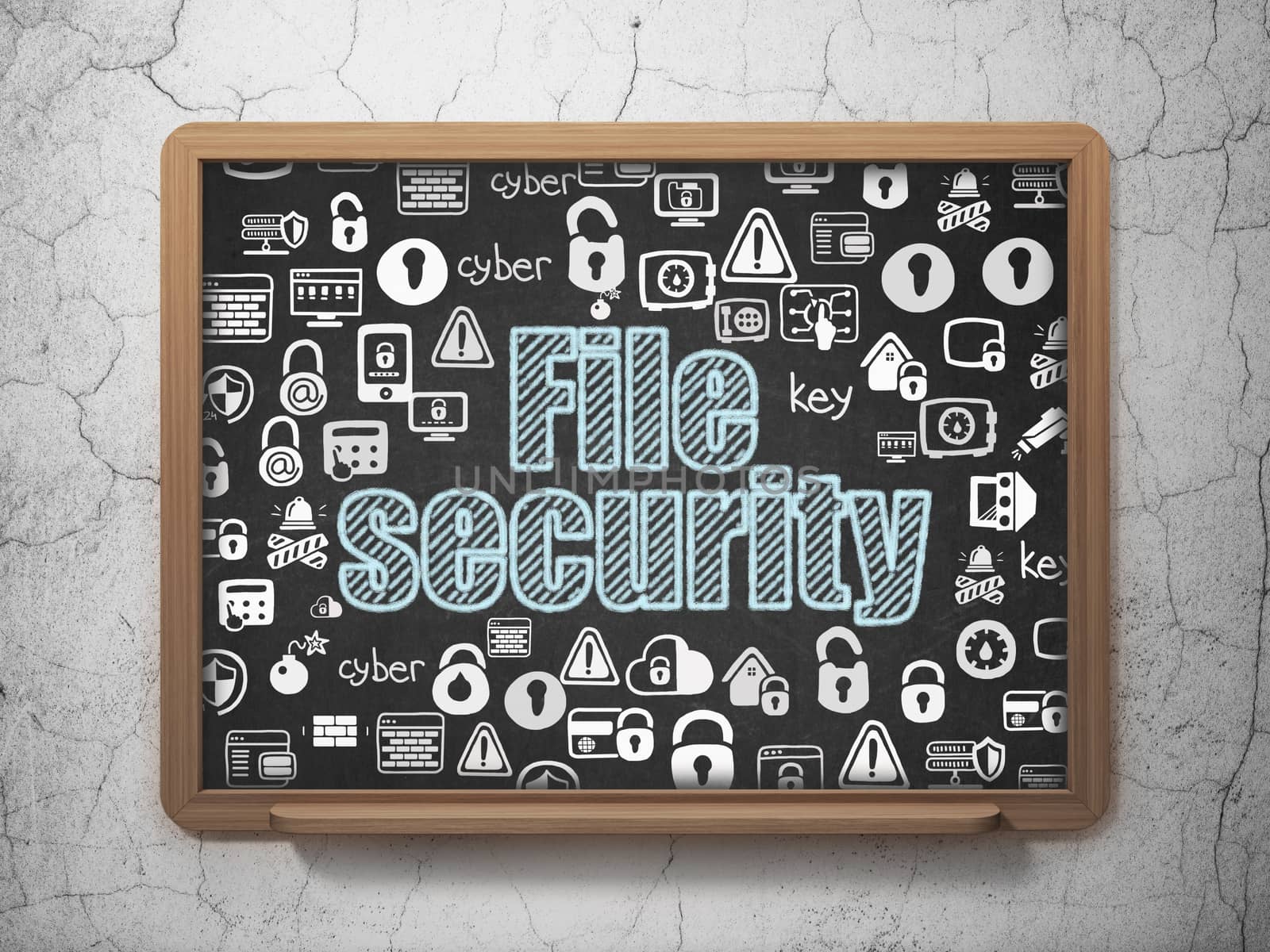 Safety concept: File Security on School board background by maxkabakov