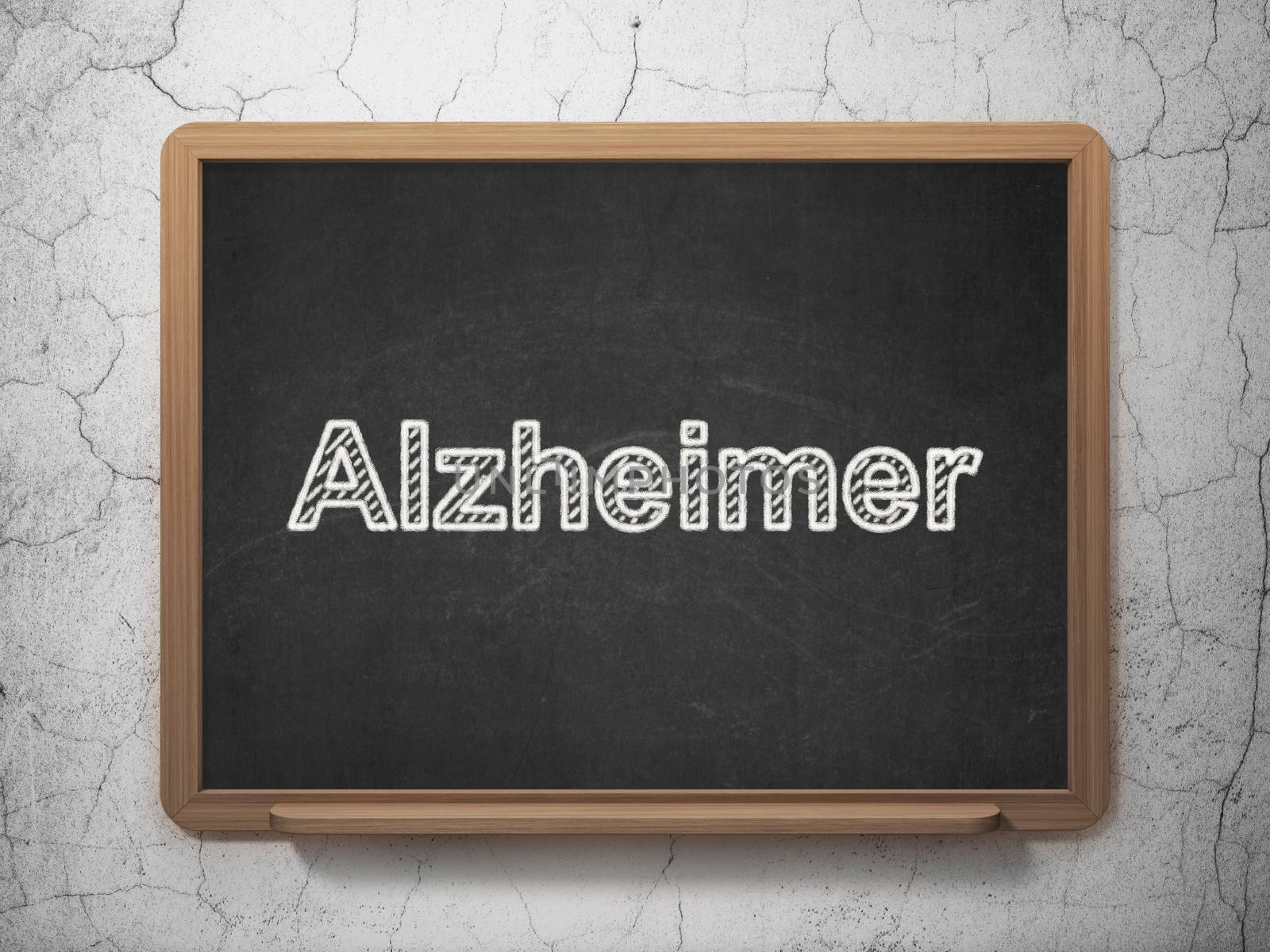 Medicine concept: Alzheimer on chalkboard background by maxkabakov