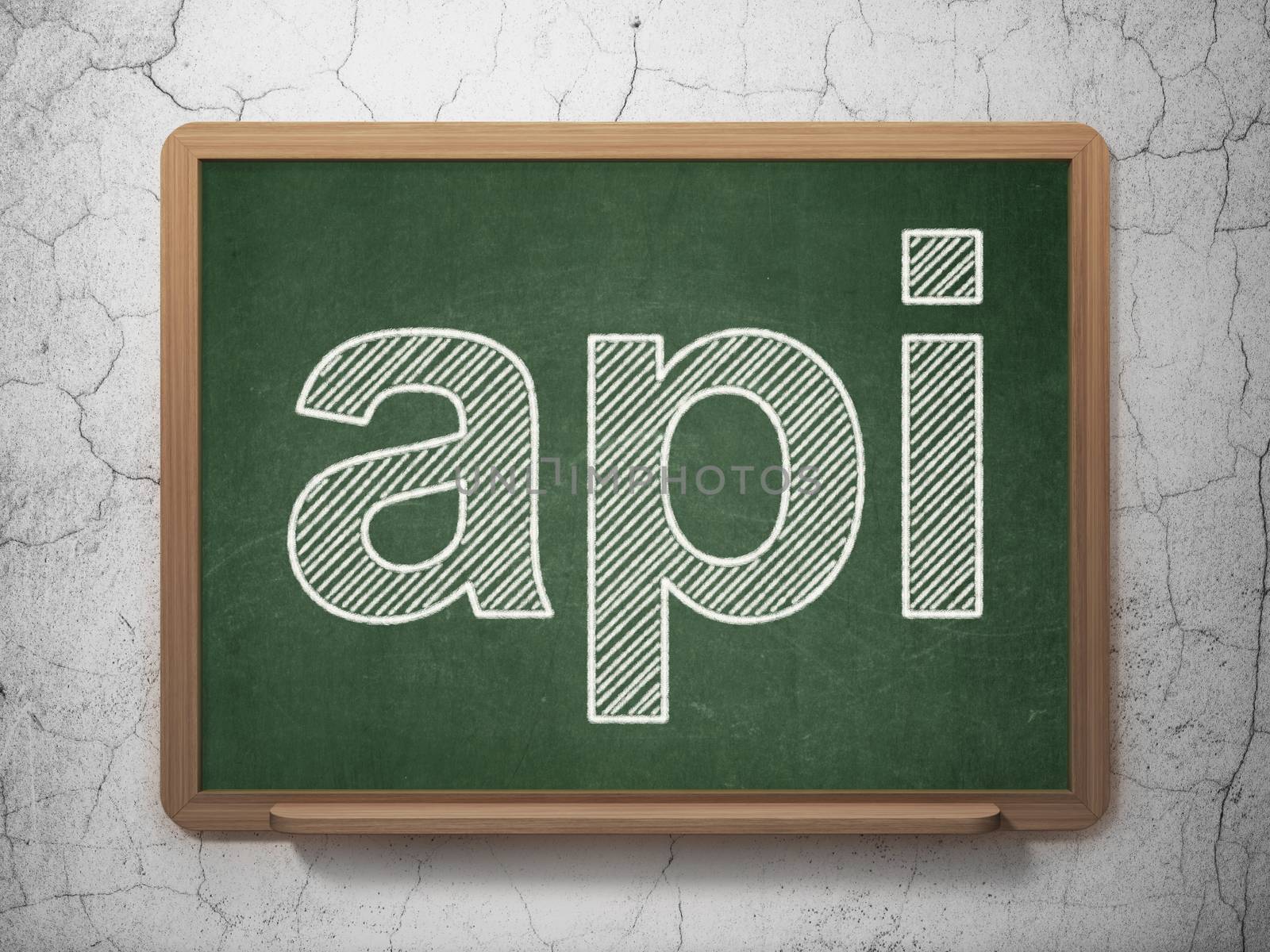 Programming concept: Api on chalkboard background by maxkabakov
