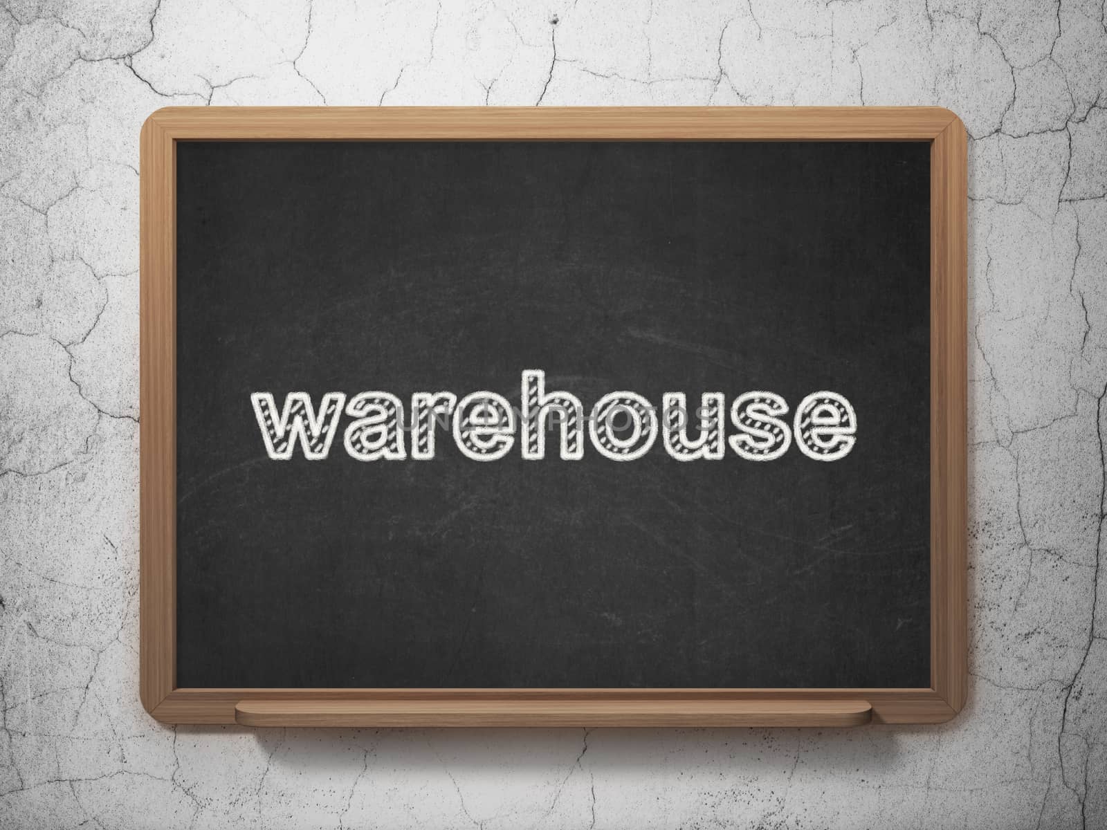 Industry concept: Warehouse on chalkboard background by maxkabakov