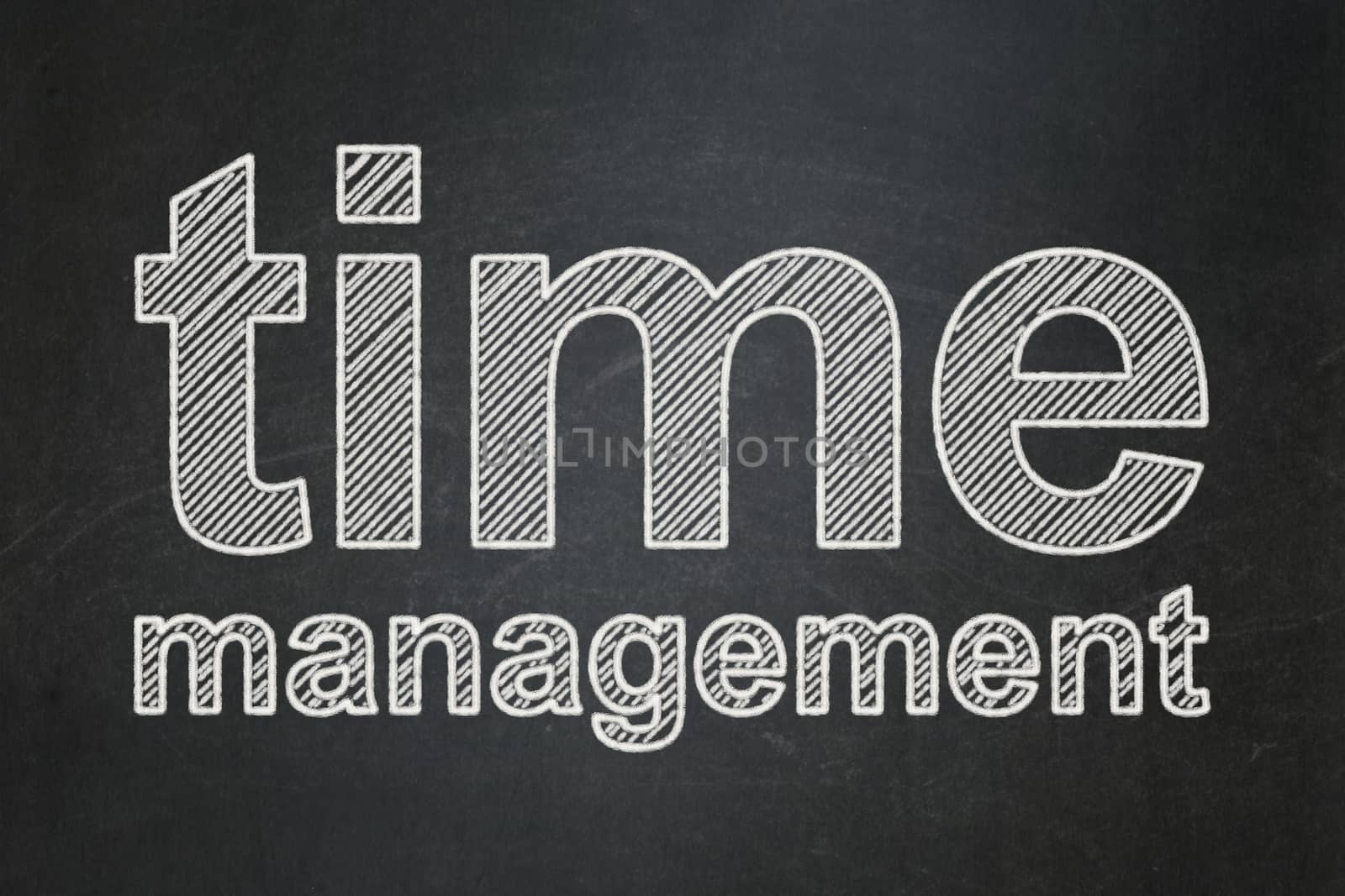 Timeline concept: Time Management on chalkboard background by maxkabakov