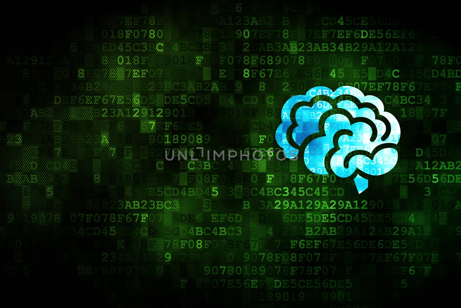 Health concept: Brain on digital background by maxkabakov