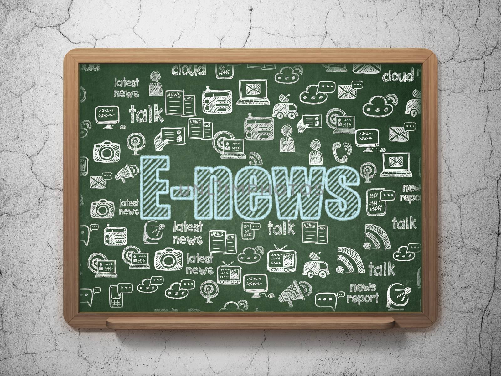 News concept: E-news on School board background by maxkabakov