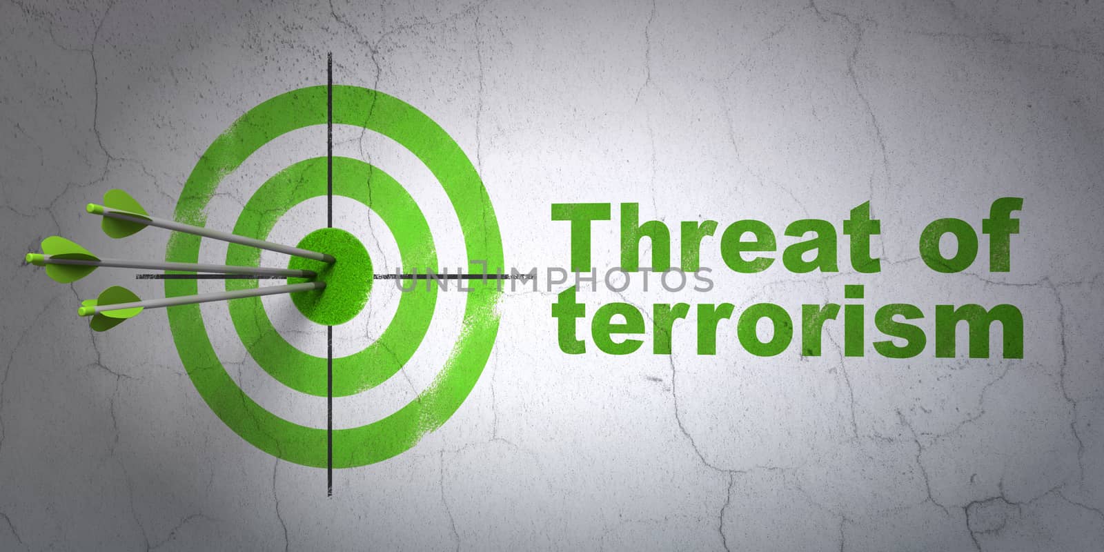 Political concept: target and Threat Of Terrorism on wall background by maxkabakov