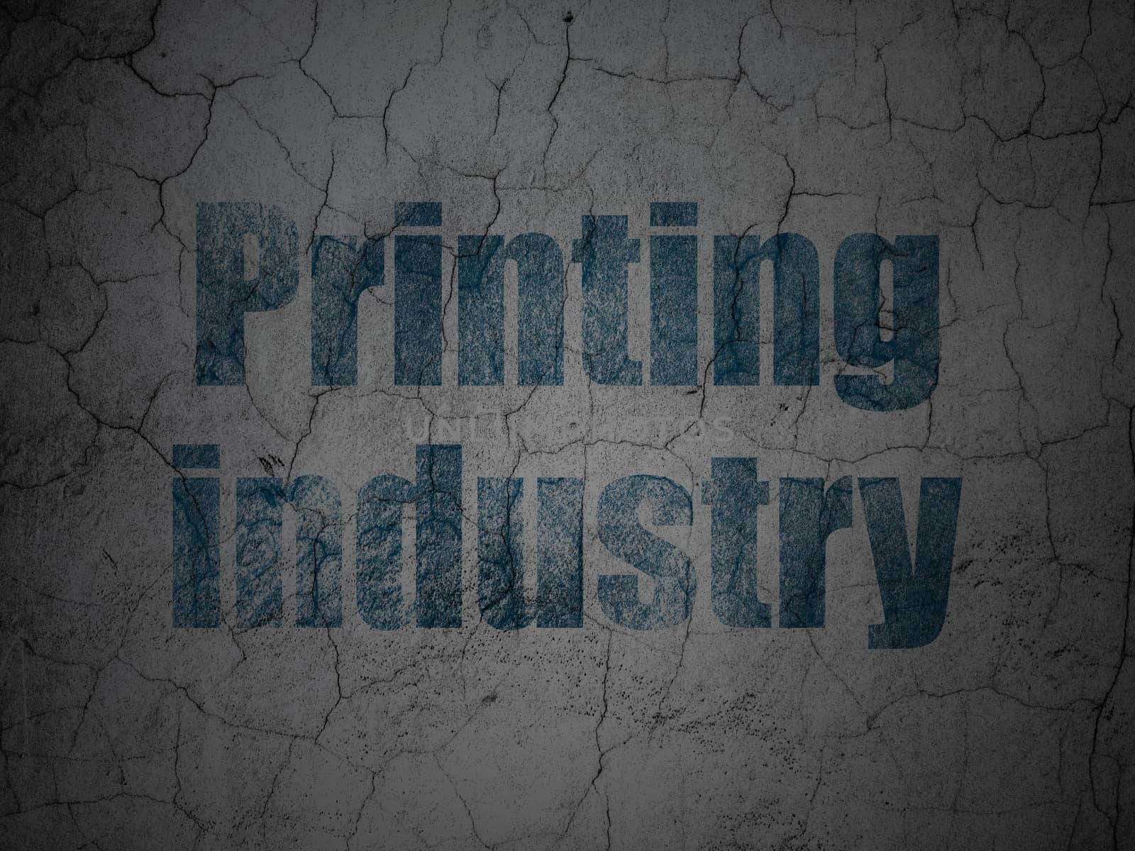 Industry concept: Blue Printing Industry on grunge textured concrete wall background
