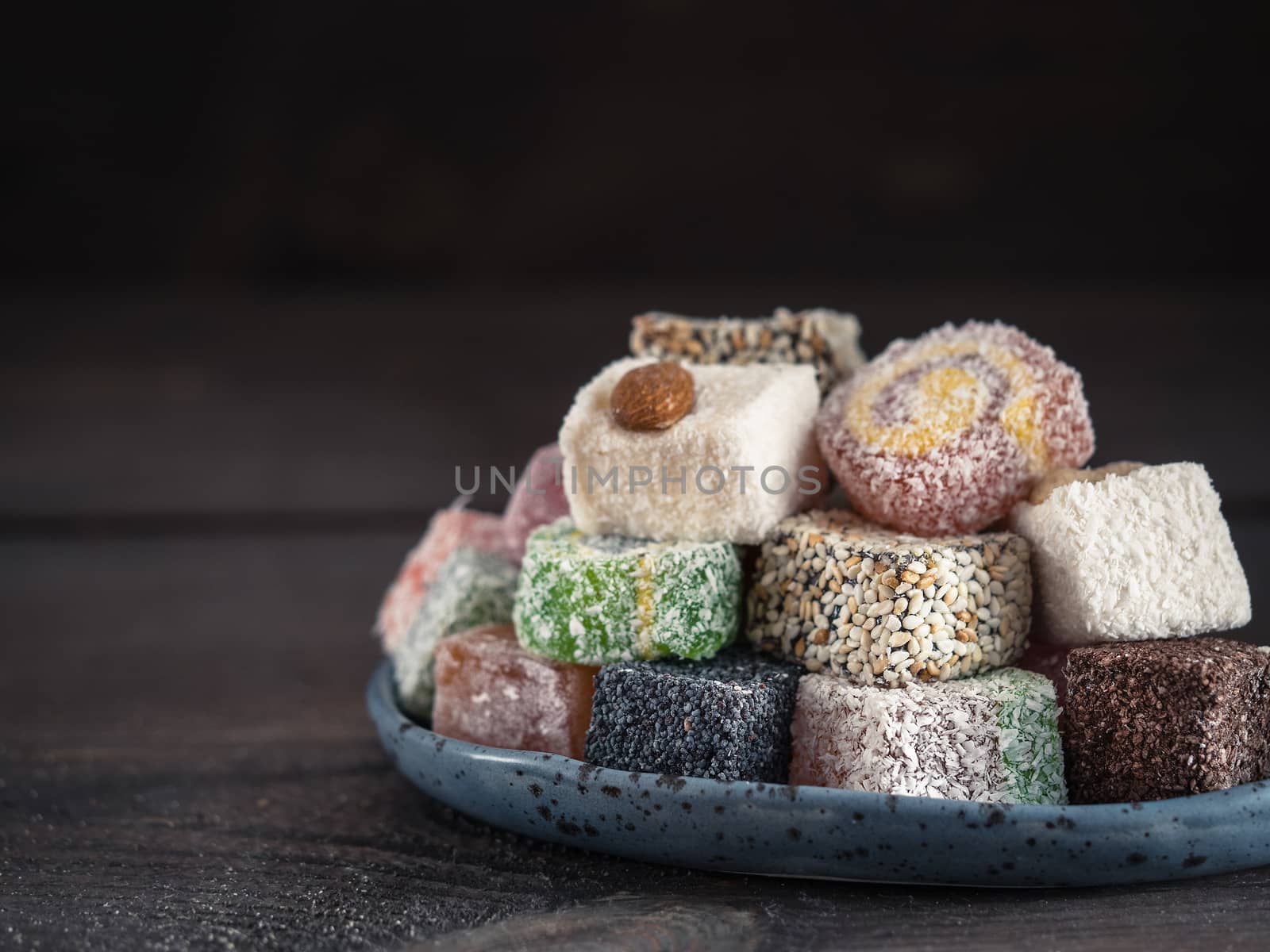 Turkish delight assortment, copy space by fascinadora