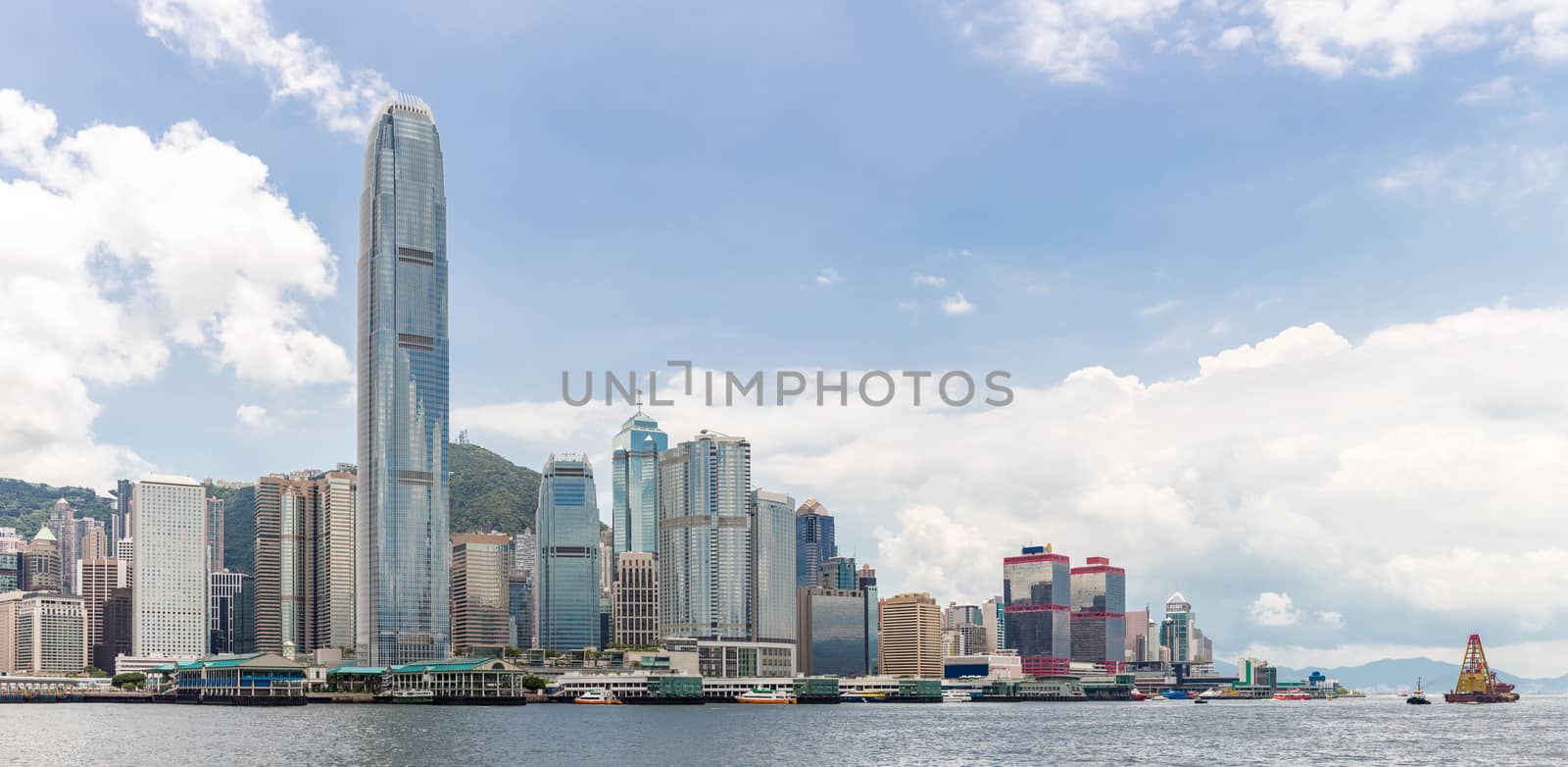 Hong Kong Skyline from Victoria Harbour Panorama