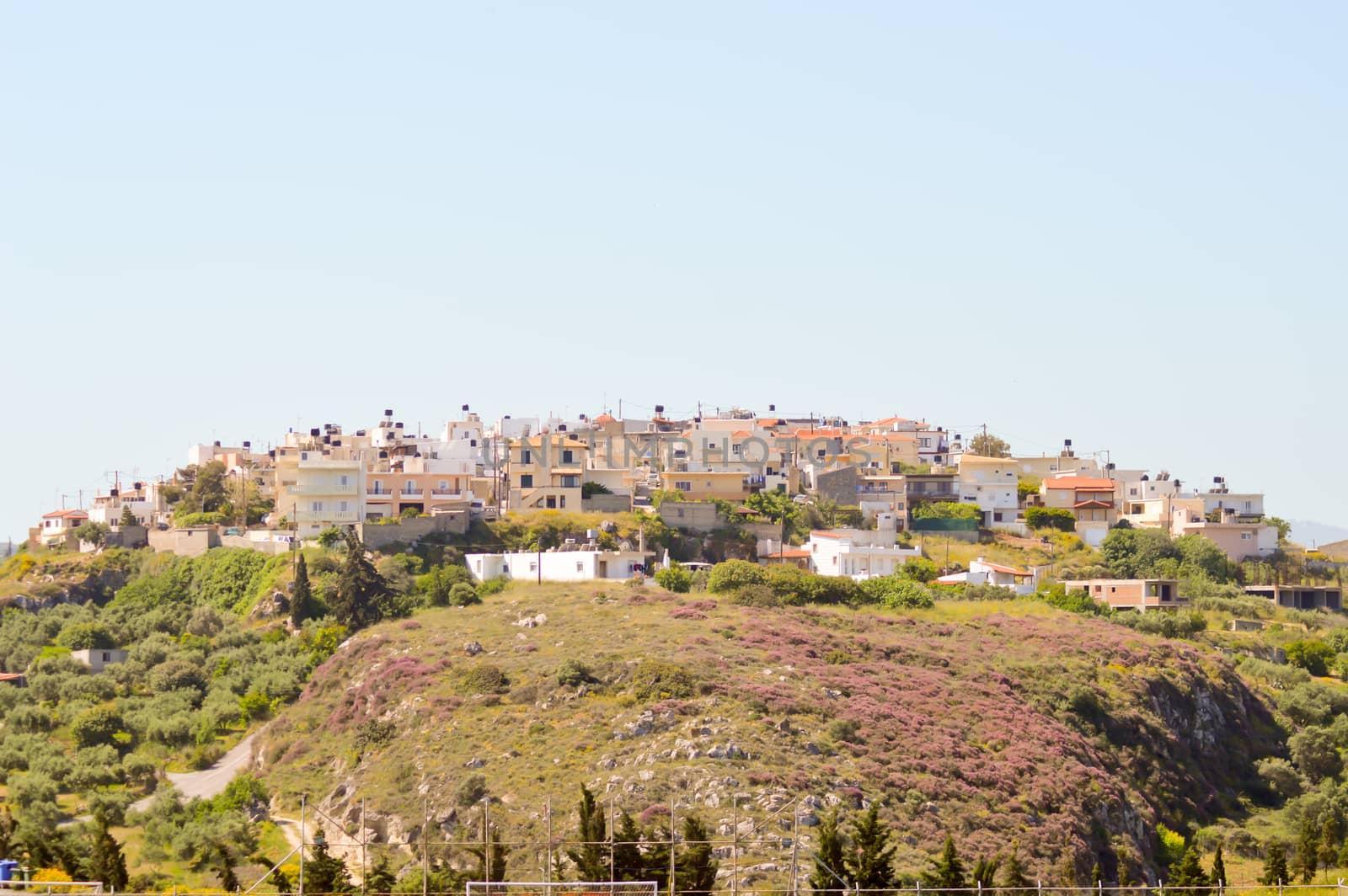 Village Crete on a rocky massif in the center of the island