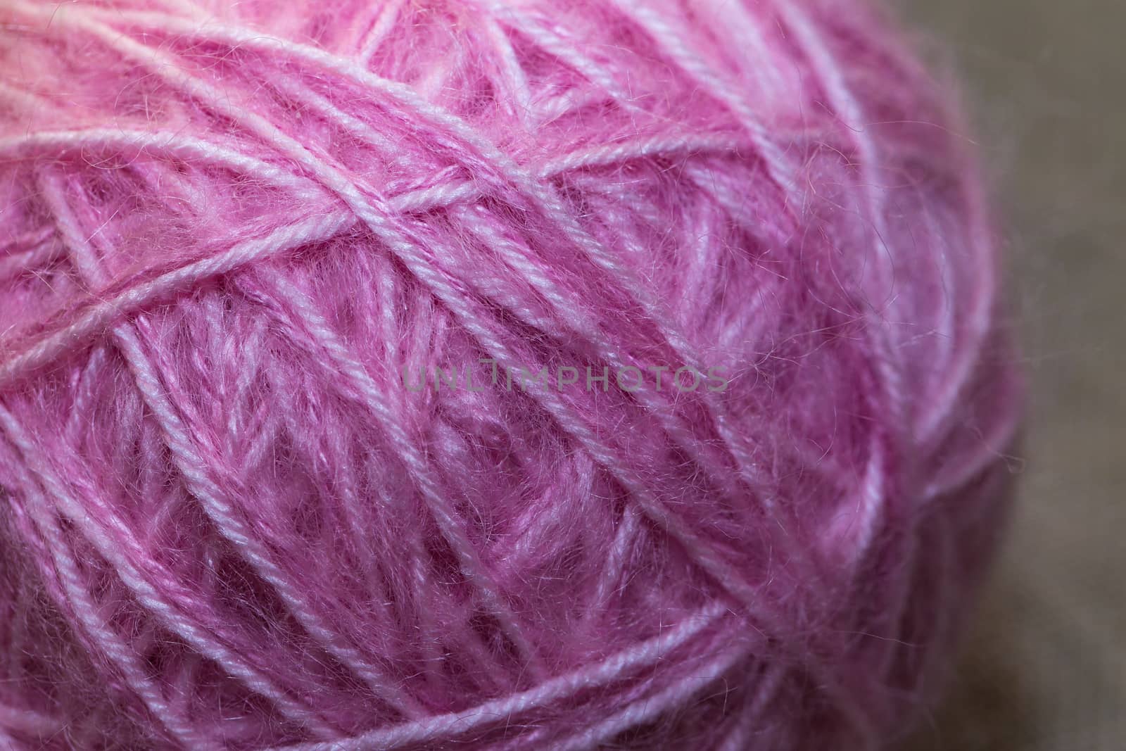 pink ball of yarn closeup