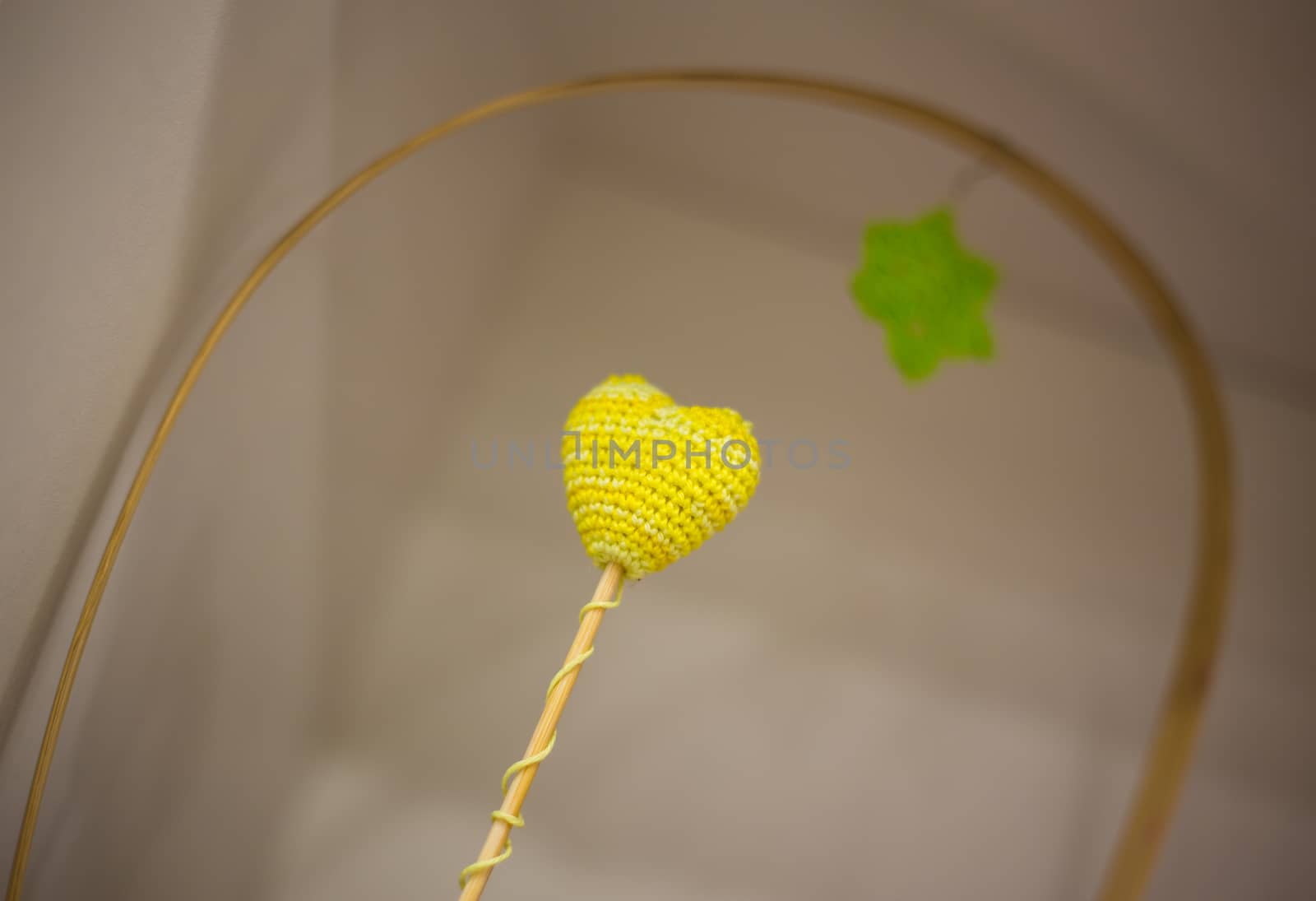 yellow embroidered heart on a stick. by boys1983@mail.ru