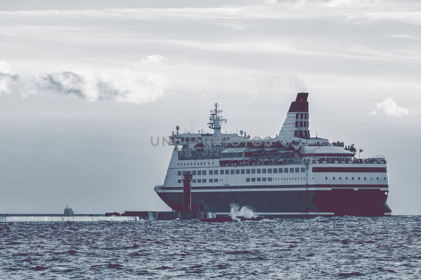 Big cruise liner. Passenger ferry sailing from Riga to Stockholm