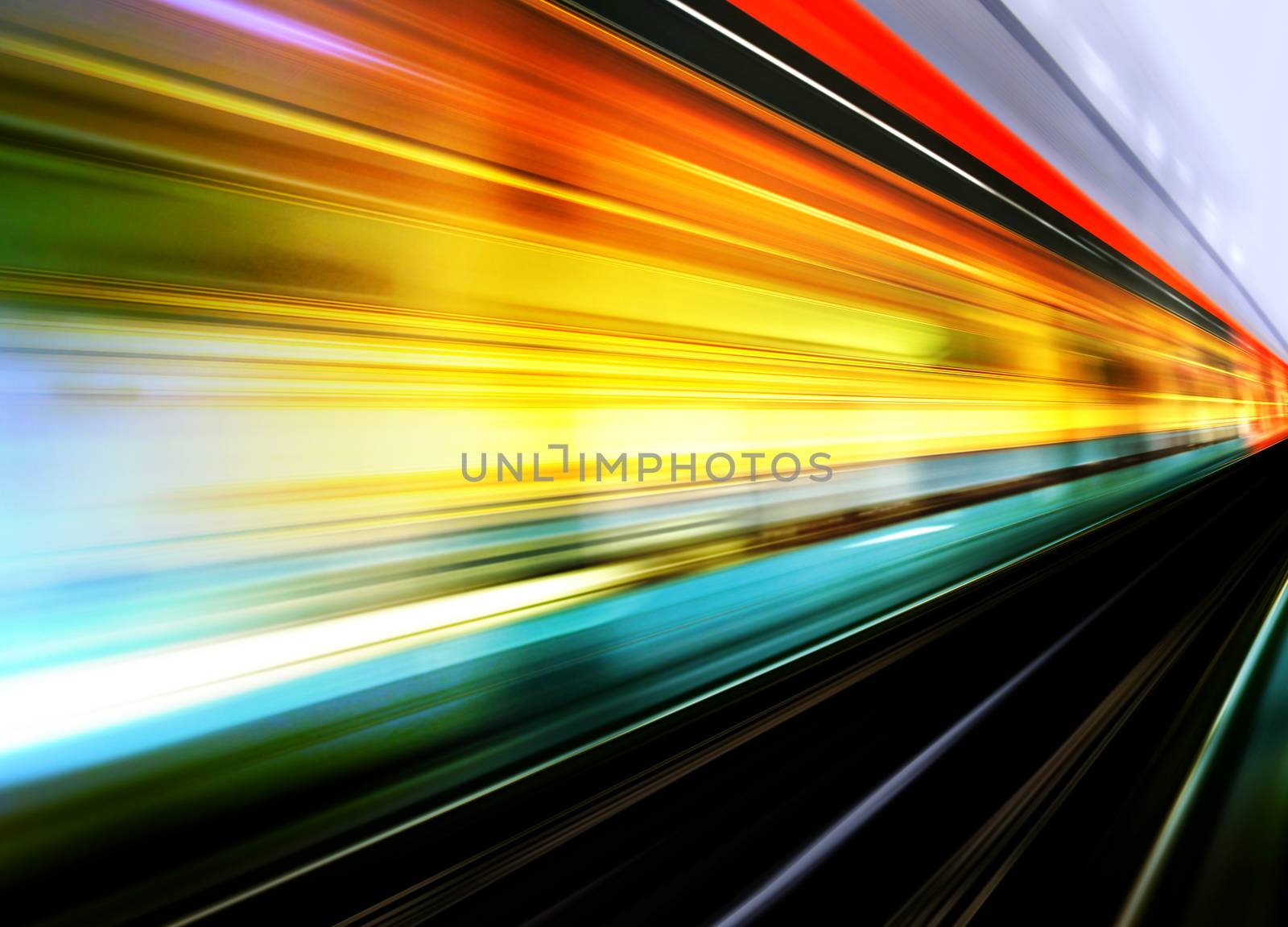 high speed train motion blur by ssuaphoto