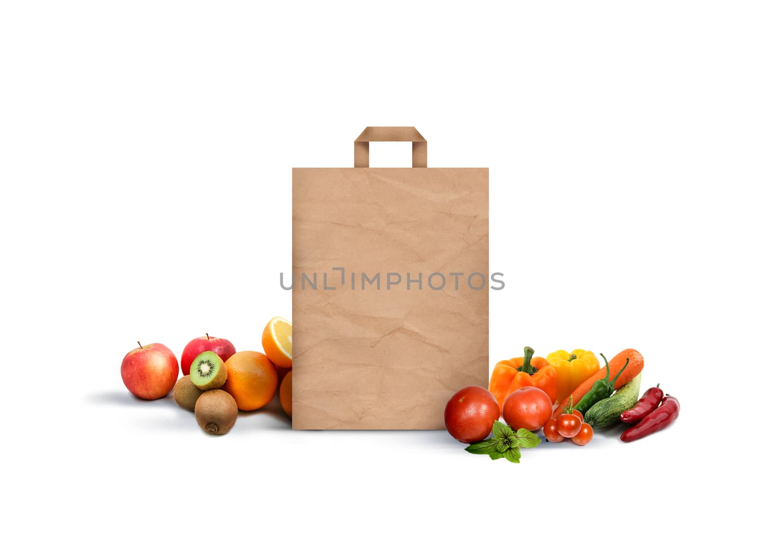 shopping paper bag, vegetables and fruits. by boys1983@mail.ru