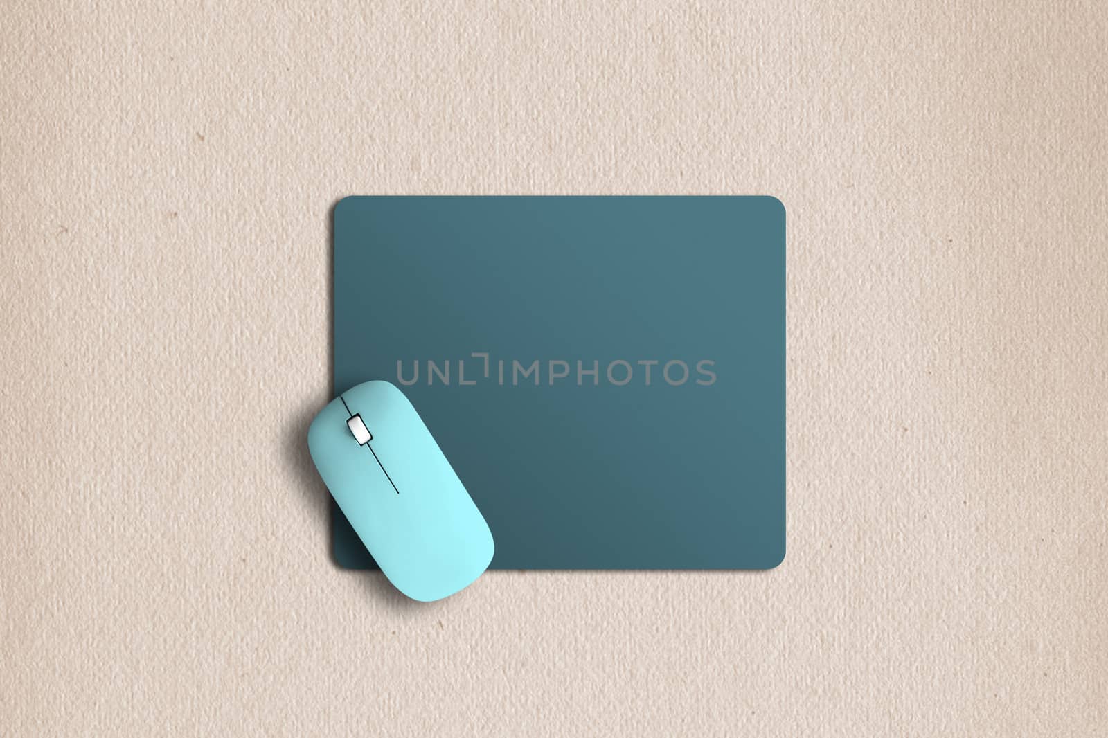 Modern wireless mouse and pad on background. by boys1983@mail.ru