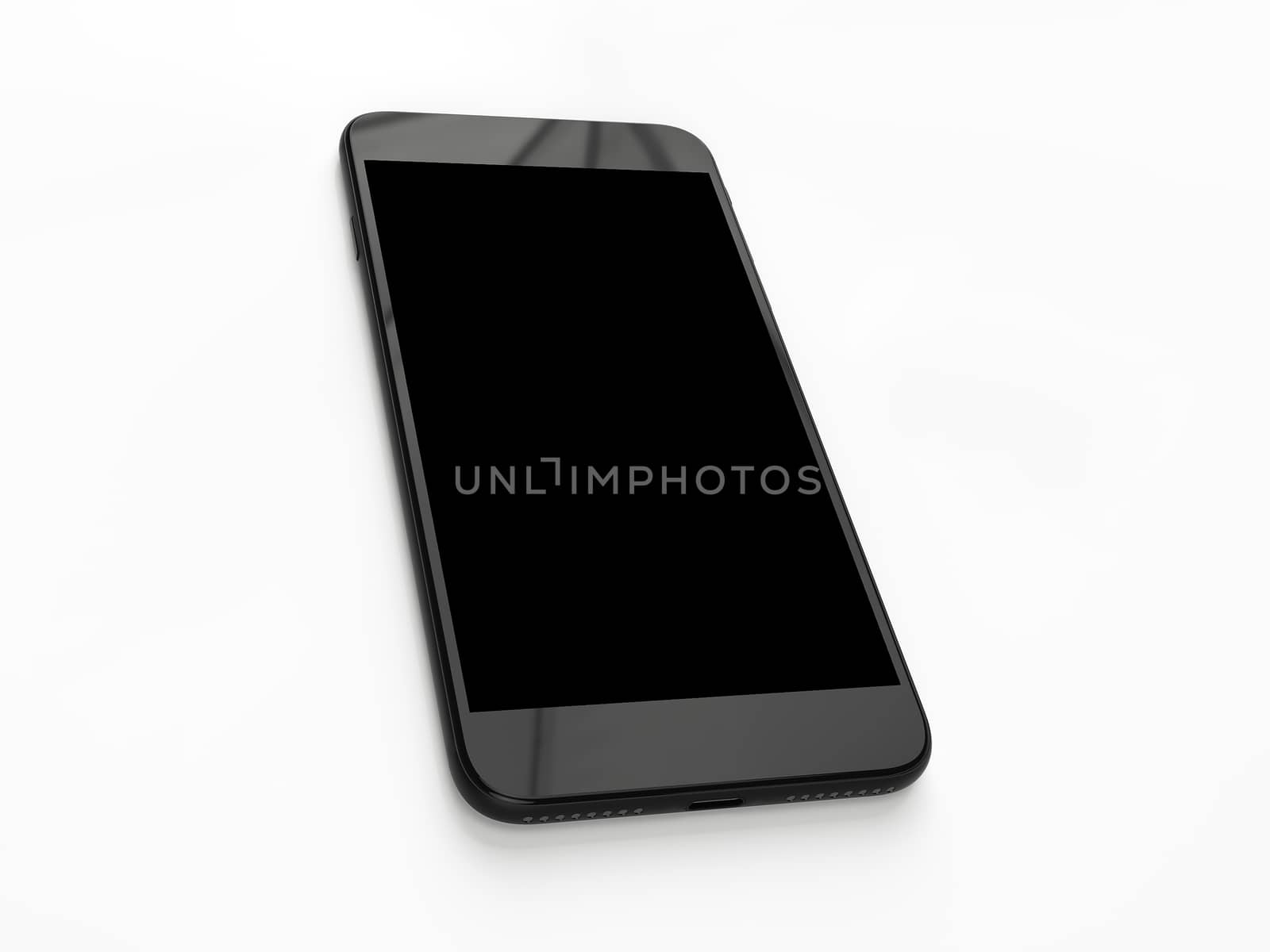 black mobile phone on white background