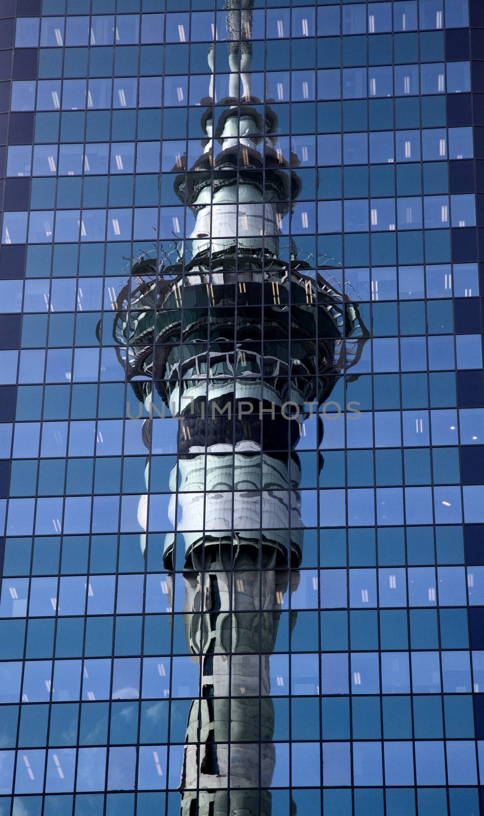 Auckland New Zealand City View Tower Reflection