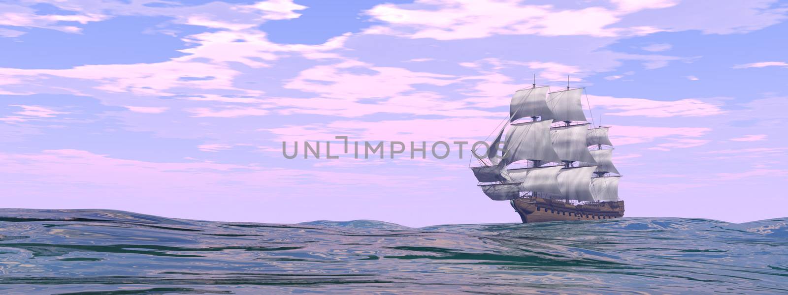 Old merchant ship - 3D render by Elenaphotos21