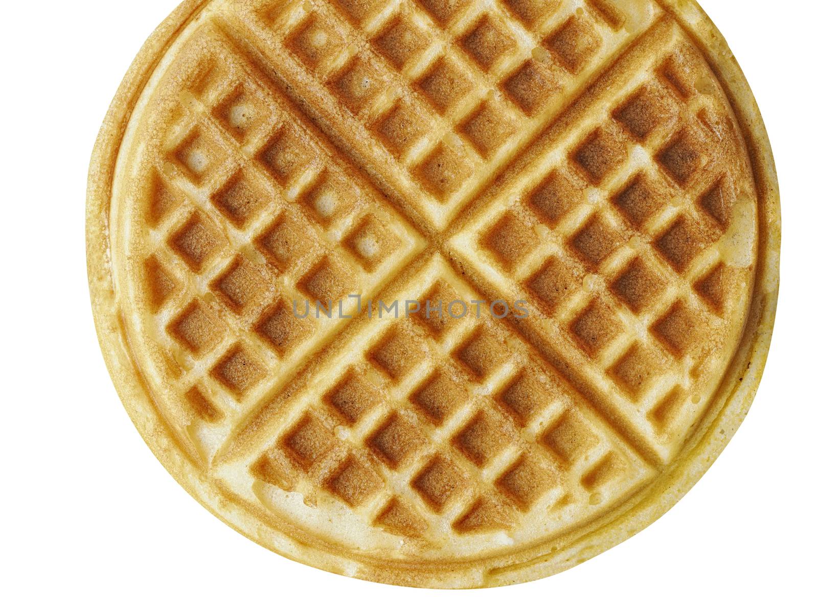 close up of plain belgium american waffles isolated