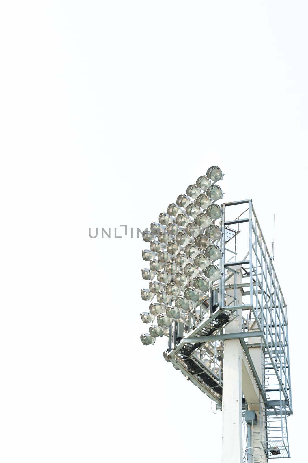 Stadium lights on white background by ahimaone